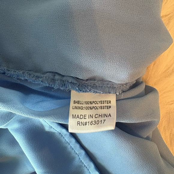 Princess Polly Parsons Long Sleeve Mini Dress Blue Bodycon V-Ncek Silky Size 6 - Picture 7 of 12